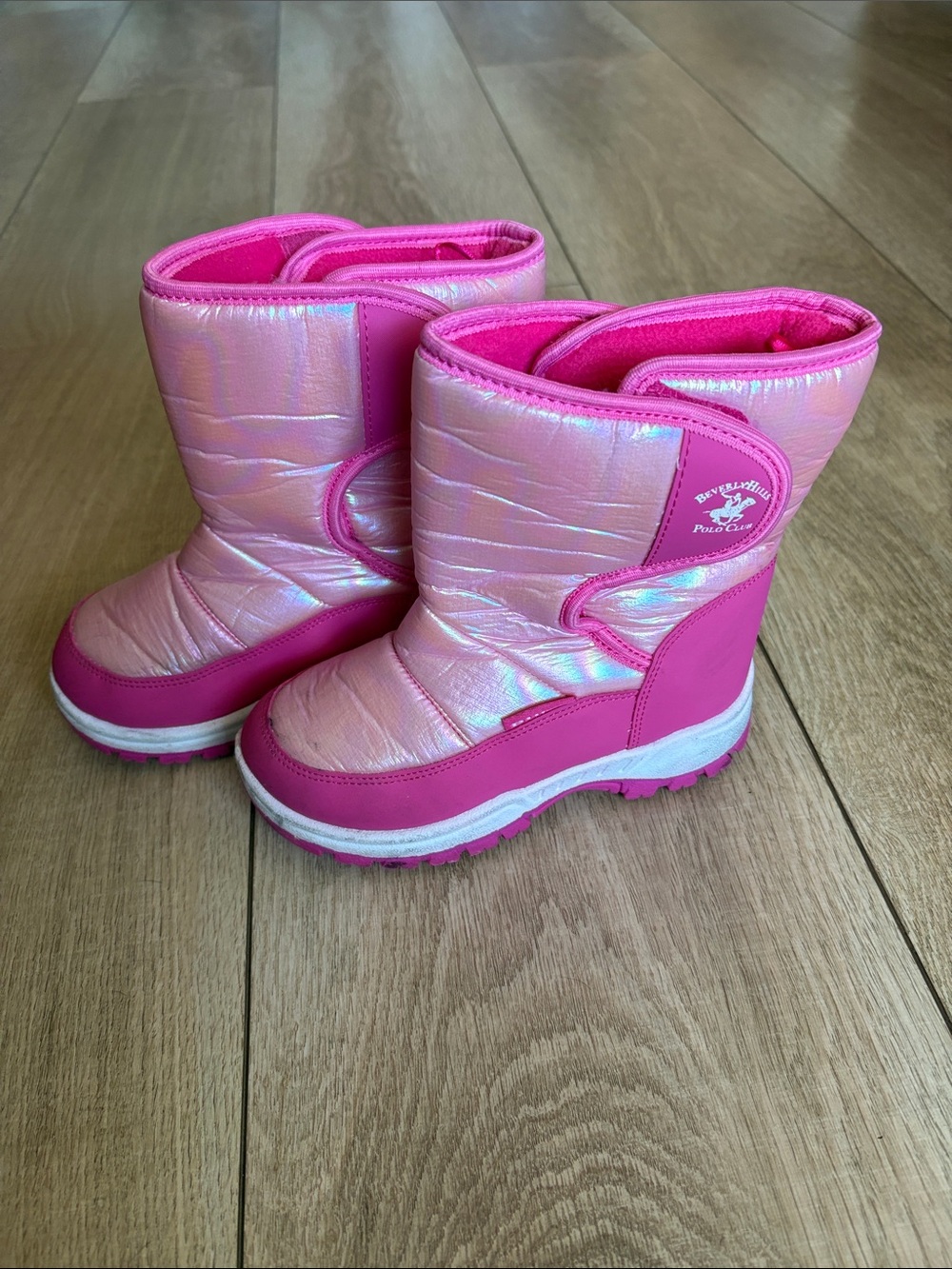 Beverly Hills Polo Club Girls Iridescent Pink Snow Boots